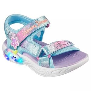 Skechers Little Girls Unicorn Dreams Light Up Sandals Size 10 US